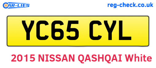 YC65CYL are the vehicle registration plates.
