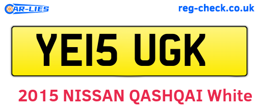 YE15UGK are the vehicle registration plates.
