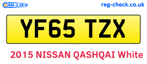 YF65TZX are the vehicle registration plates.