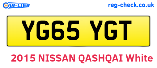 YG65YGT are the vehicle registration plates.