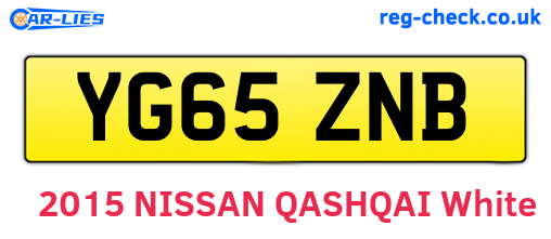 YG65ZNB are the vehicle registration plates.