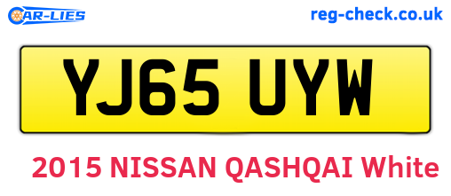 YJ65UYW are the vehicle registration plates.