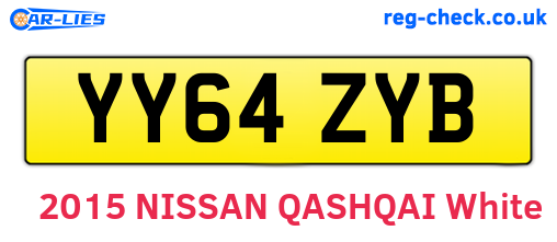 YY64ZYB are the vehicle registration plates.