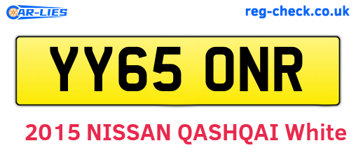 YY65ONR are the vehicle registration plates.