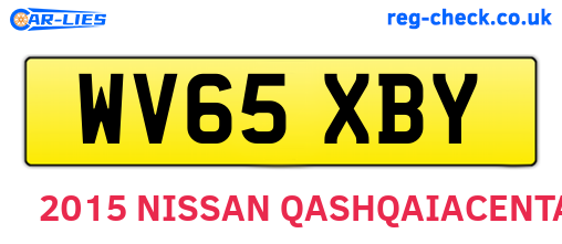 WV65XBY are the vehicle registration plates.