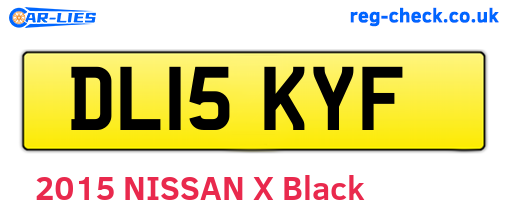 DL15KYF are the vehicle registration plates.