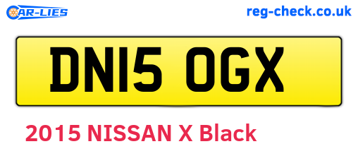 DN15OGX are the vehicle registration plates.