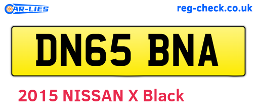 DN65BNA are the vehicle registration plates.