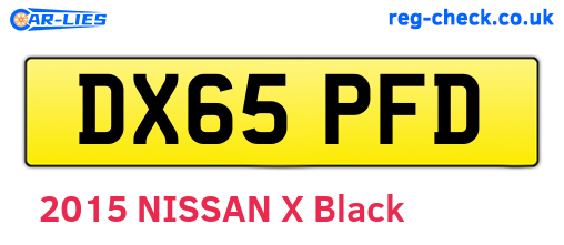 DX65PFD are the vehicle registration plates.