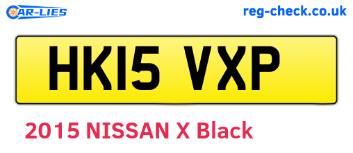 HK15VXP are the vehicle registration plates.