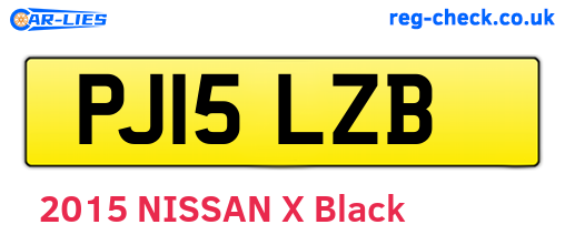 PJ15LZB are the vehicle registration plates.