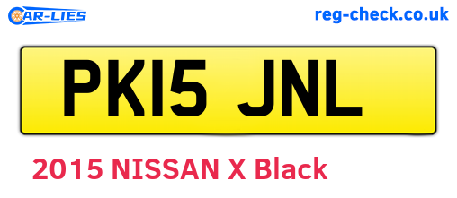 PK15JNL are the vehicle registration plates.