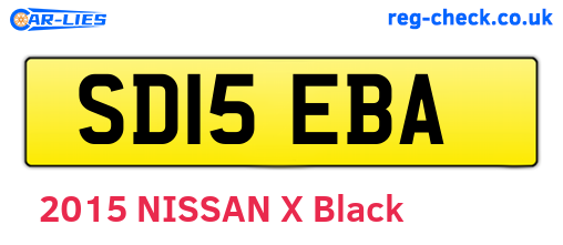 SD15EBA are the vehicle registration plates.