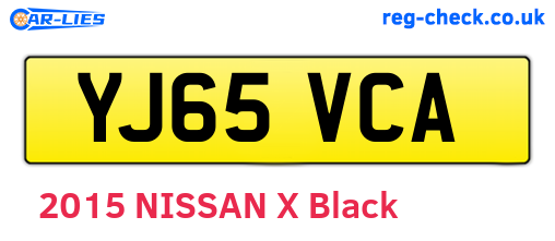 YJ65VCA are the vehicle registration plates.