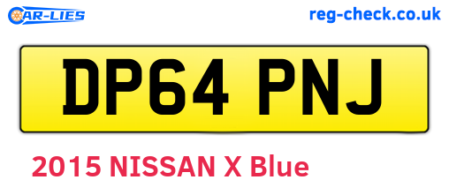 DP64PNJ are the vehicle registration plates.