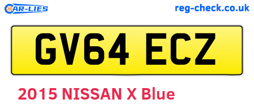 GV64ECZ are the vehicle registration plates.
