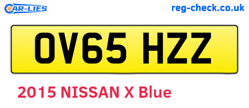 OV65HZZ are the vehicle registration plates.