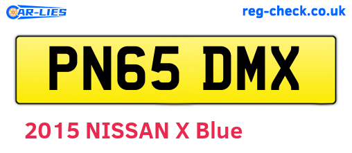 PN65DMX are the vehicle registration plates.