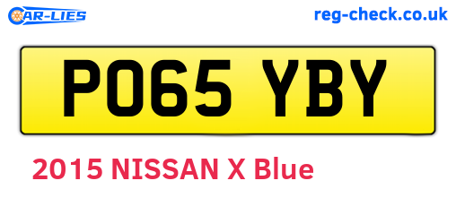 PO65YBY are the vehicle registration plates.