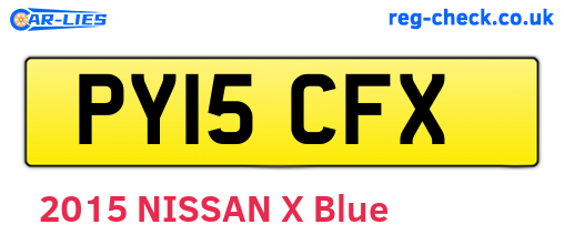 PY15CFX are the vehicle registration plates.