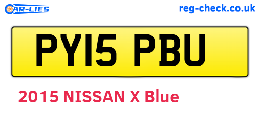 PY15PBU are the vehicle registration plates.