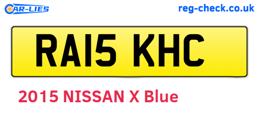 RA15KHC are the vehicle registration plates.