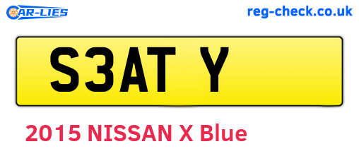 S3ATY are the vehicle registration plates.