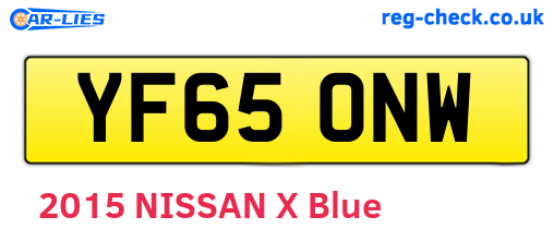 YF65ONW are the vehicle registration plates.