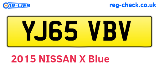 YJ65VBV are the vehicle registration plates.