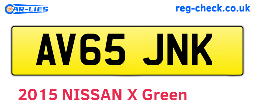 AV65JNK are the vehicle registration plates.
