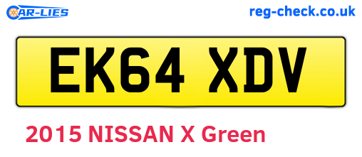 EK64XDV are the vehicle registration plates.