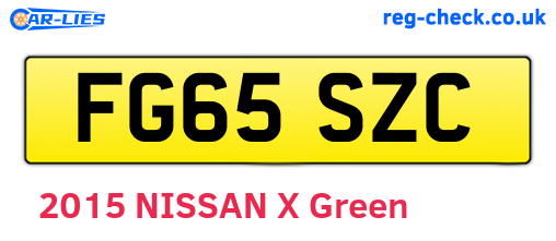FG65SZC are the vehicle registration plates.