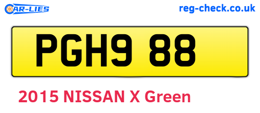 PGH988 are the vehicle registration plates.