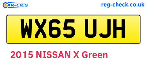 WX65UJH are the vehicle registration plates.