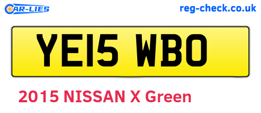 YE15WBO are the vehicle registration plates.
