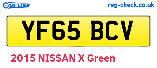 YF65BCV are the vehicle registration plates.