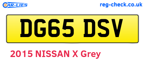 DG65DSV are the vehicle registration plates.