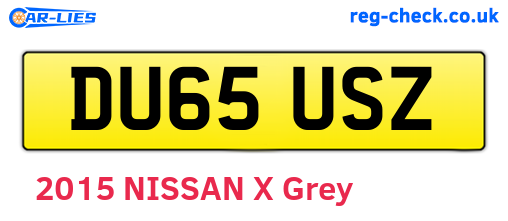 DU65USZ are the vehicle registration plates.