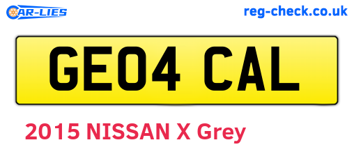 GE04CAL are the vehicle registration plates.