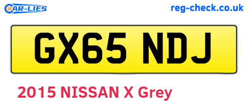 GX65NDJ are the vehicle registration plates.