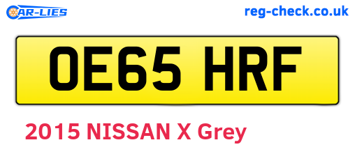 OE65HRF are the vehicle registration plates.