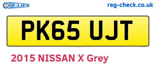 PK65UJT are the vehicle registration plates.