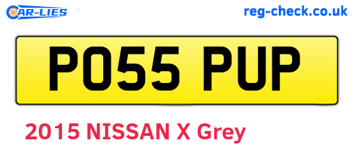PO55PUP are the vehicle registration plates.