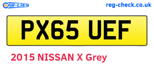 PX65UEF are the vehicle registration plates.