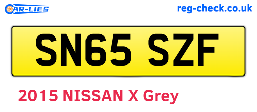 SN65SZF are the vehicle registration plates.