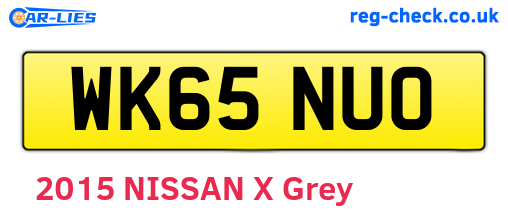 WK65NUO are the vehicle registration plates.