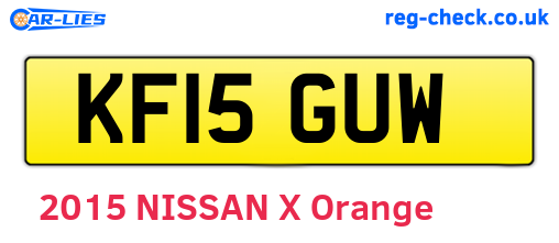 KF15GUW are the vehicle registration plates.