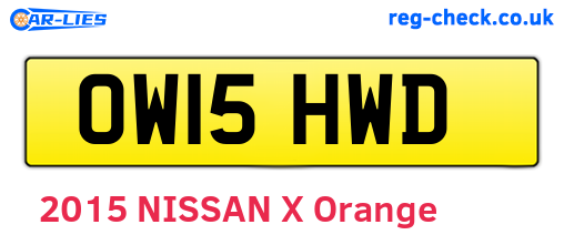 OW15HWD are the vehicle registration plates.