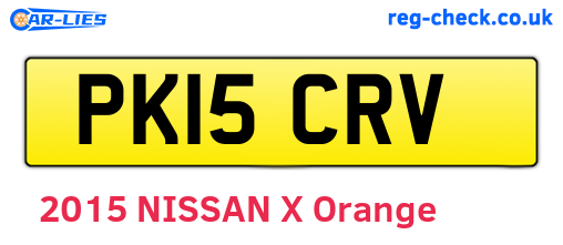 PK15CRV are the vehicle registration plates.