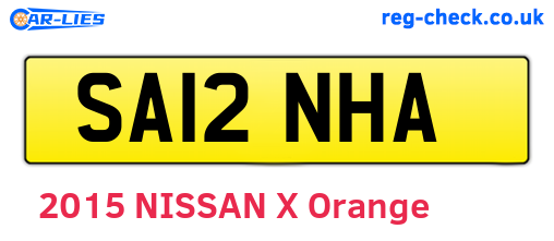 SA12NHA are the vehicle registration plates.